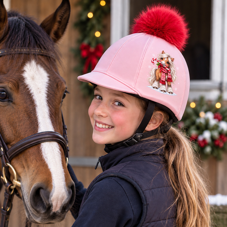 Candy Cane Pony Riding Hat Cover - Image 2