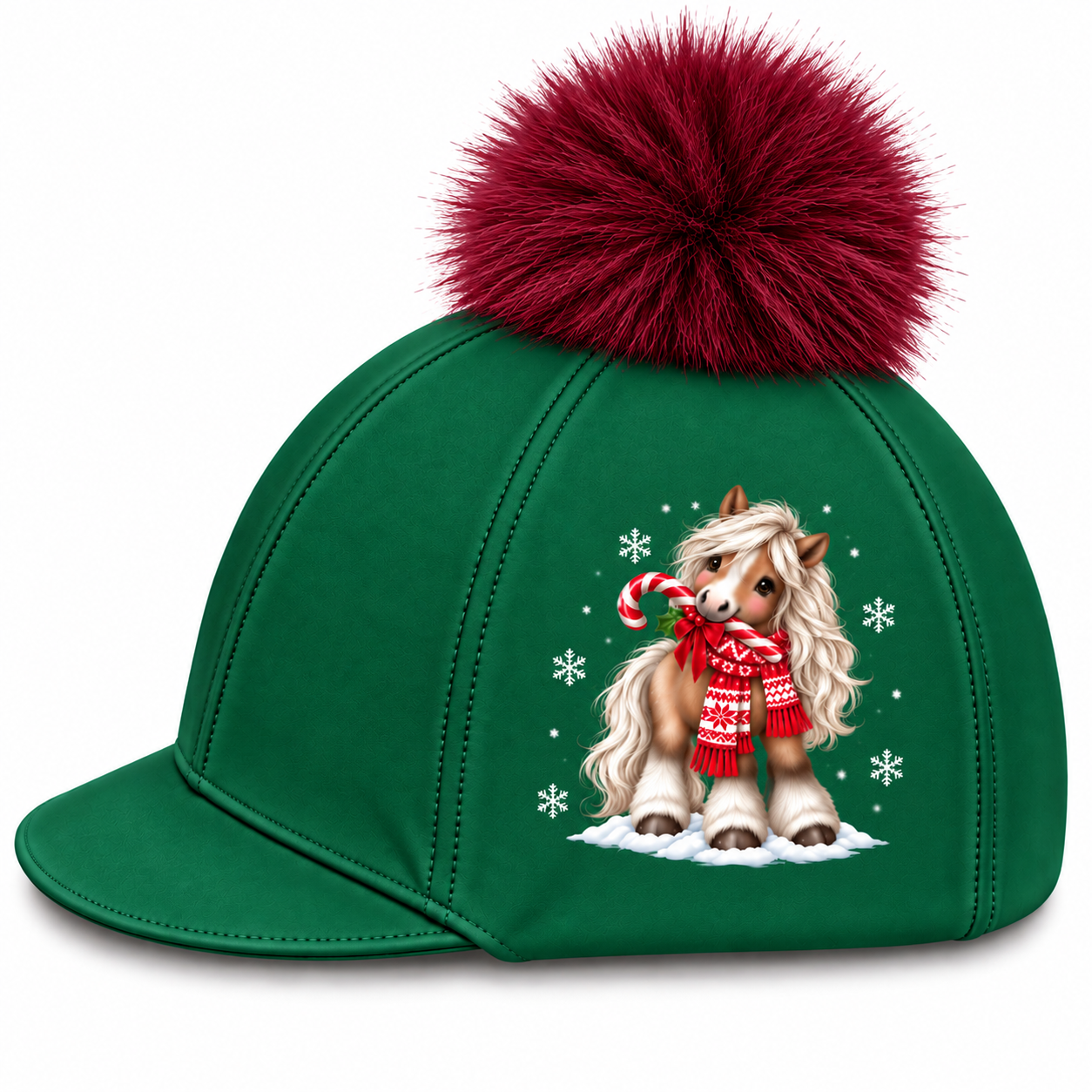 Pony Cane Green Burgundy