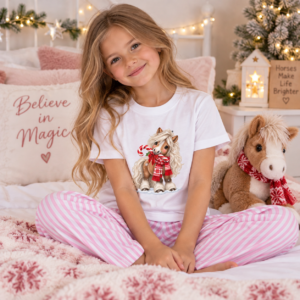 Candy Cane Pony Personalised Christmas Pyjamas