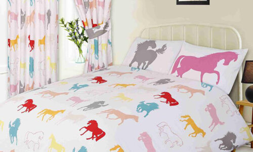 Confetti horses curtains white