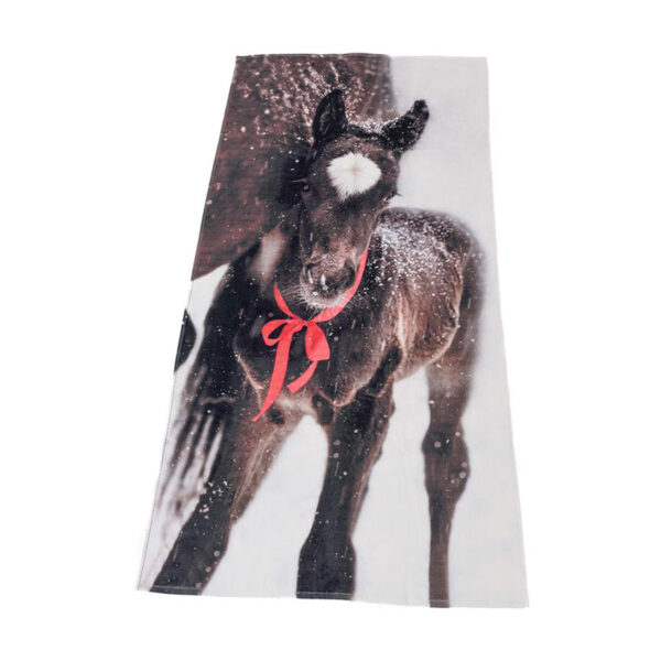 Christmas Foal Towel: These gorgeous photo bath towels are of a very pretty foal standing with his mum. Perfect for holidays, bath-time and swimming.