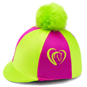 Horse Heart Lime and Hot Pink Riding Silk