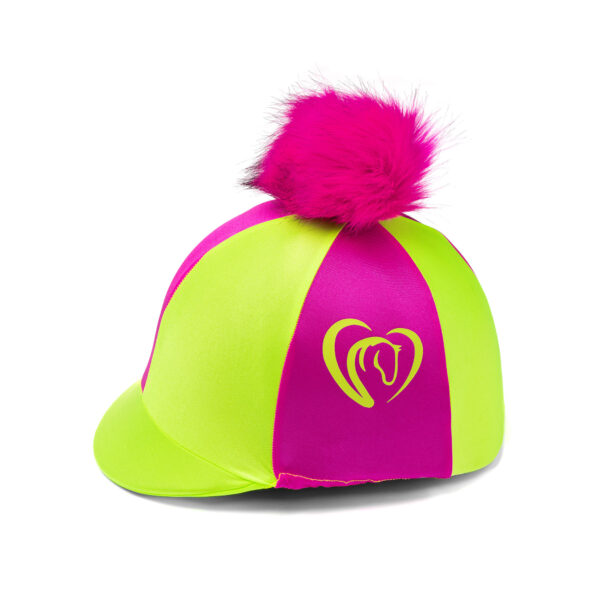 Horse Heart Lime Green and Hot Pink Hat Cover