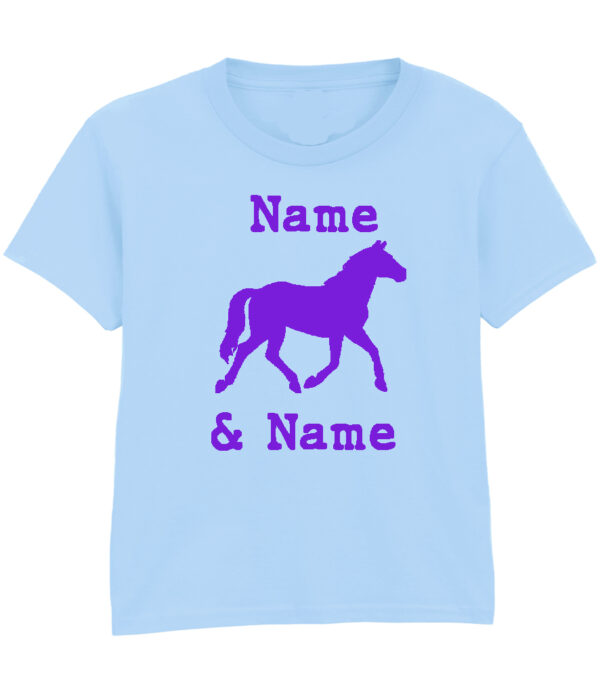 Light Blue and Purple Horse and Rider t-shirt