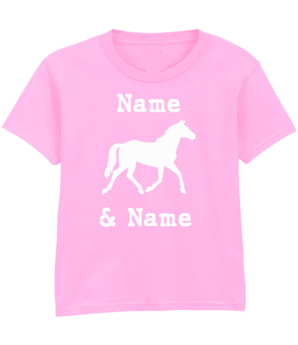 Light Pink and White horse and Rider t-shirt