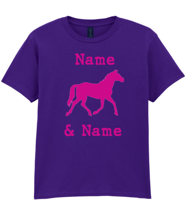 Purple Hot Pink Horse and Rider Tshirt