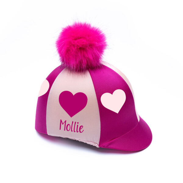 Personalised hearts hat cover