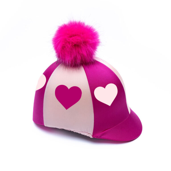Pink Hearts Riding Hat Silk