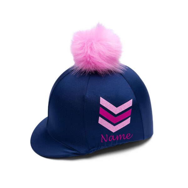 Navy with pink chevrons hat cover