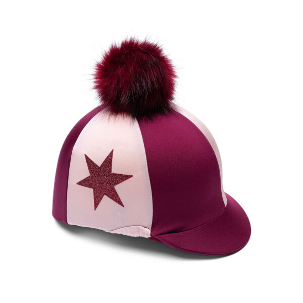 Maroon and baby pink hat silk