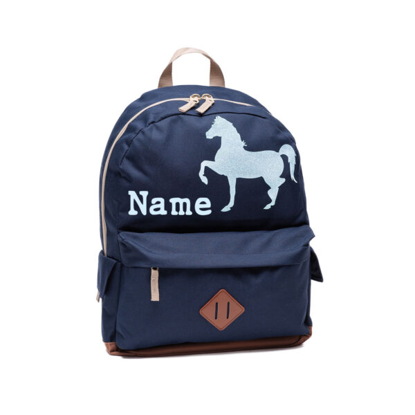 Personalised prancing horse back pack