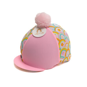 Pink Rainbow Riding Hat Cover