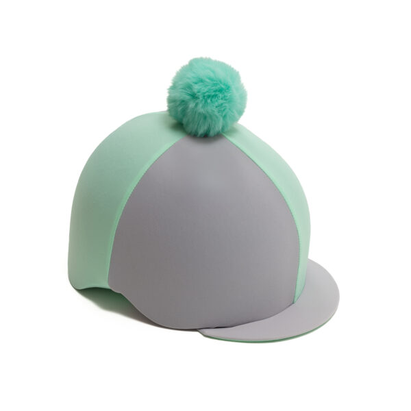 mint/silver riding hat cover