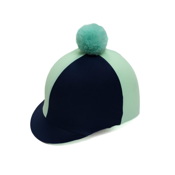 mint/navy riding hat cover