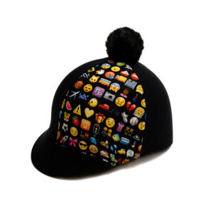 Black Pom Emoji Riding Hat Covers