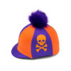 Skull & Crossbones Hat Silk: This vibrant combo of purple and orange will help keep you seen on evening rides. Your name will be printed on the other side