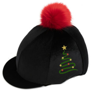 Glittery Christmas Tree Riding Hat Cover