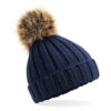 Navy Chunky Pom Beanie by Luvponies.com