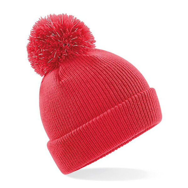 Red reflective Pom Beanie by Luvponies.com