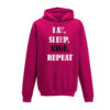 Hot Pink Eat Sleep Ride Repeat Hoodie by Luvponies.com