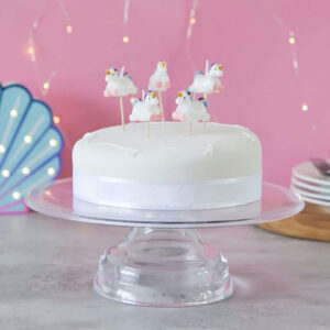 Unicorn Cake Candles make a birthday cake extra special. Top your next birthday cake with these delightful candles (five per pack)