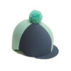 grey and mint riding hat cover