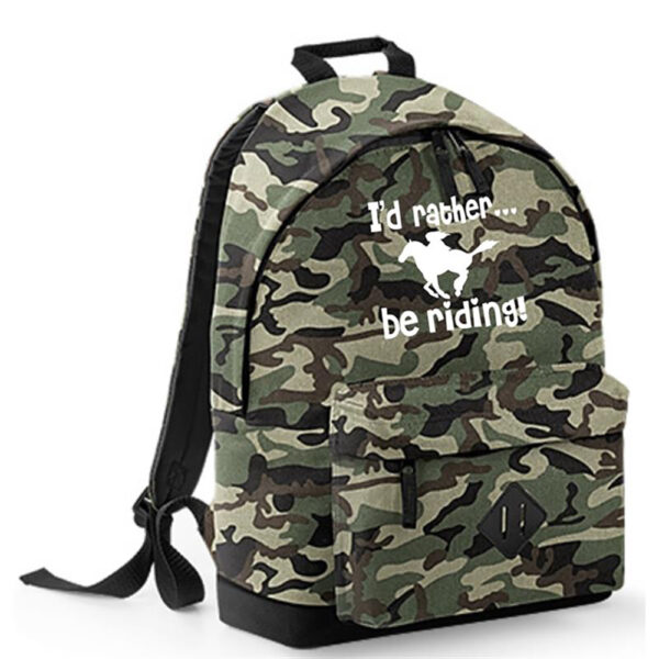 I'd Rather Be Riding - Camouflage Back Pack from luvponies.com