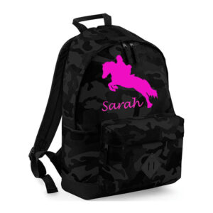 Midnight Camouflage Show-jumper backpacks from luvponies.com
