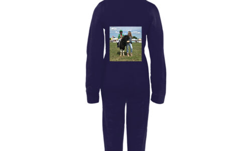 Navy photo onesie