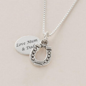 Personalised Sterling Silver Horseshoe Necklace