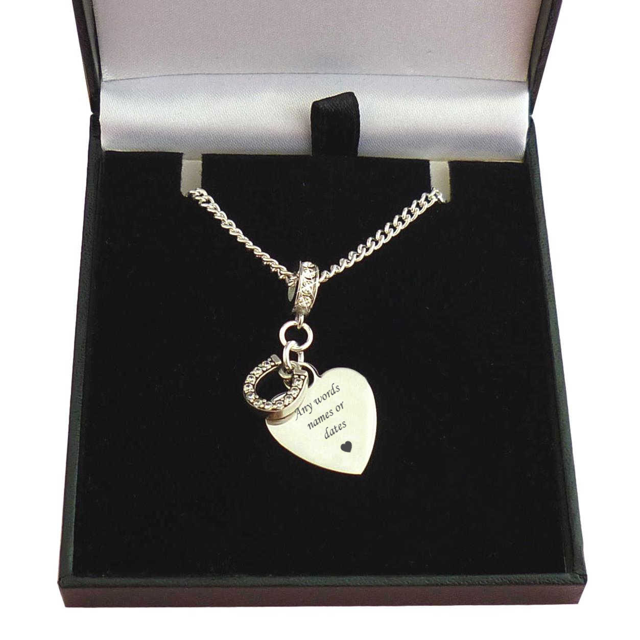 Buy Custom Heart Necklace Engrave Heart Pendant Personalized Secret Message  Charm Inspiration Quote Jewelry Sister Mother Gift NM39F30 Online in India  - Etsy